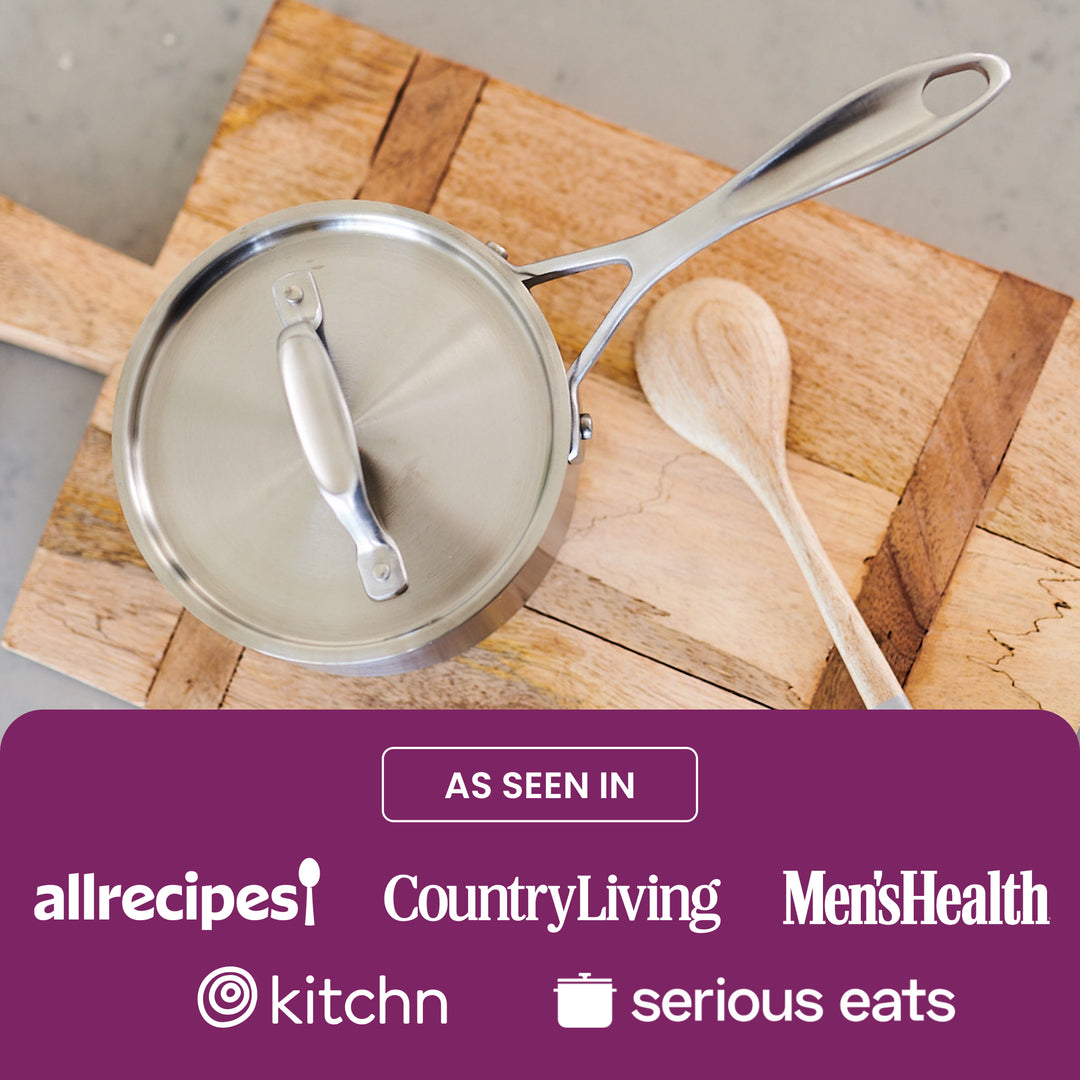 1-quart Covered Stainless Steel Saucepan