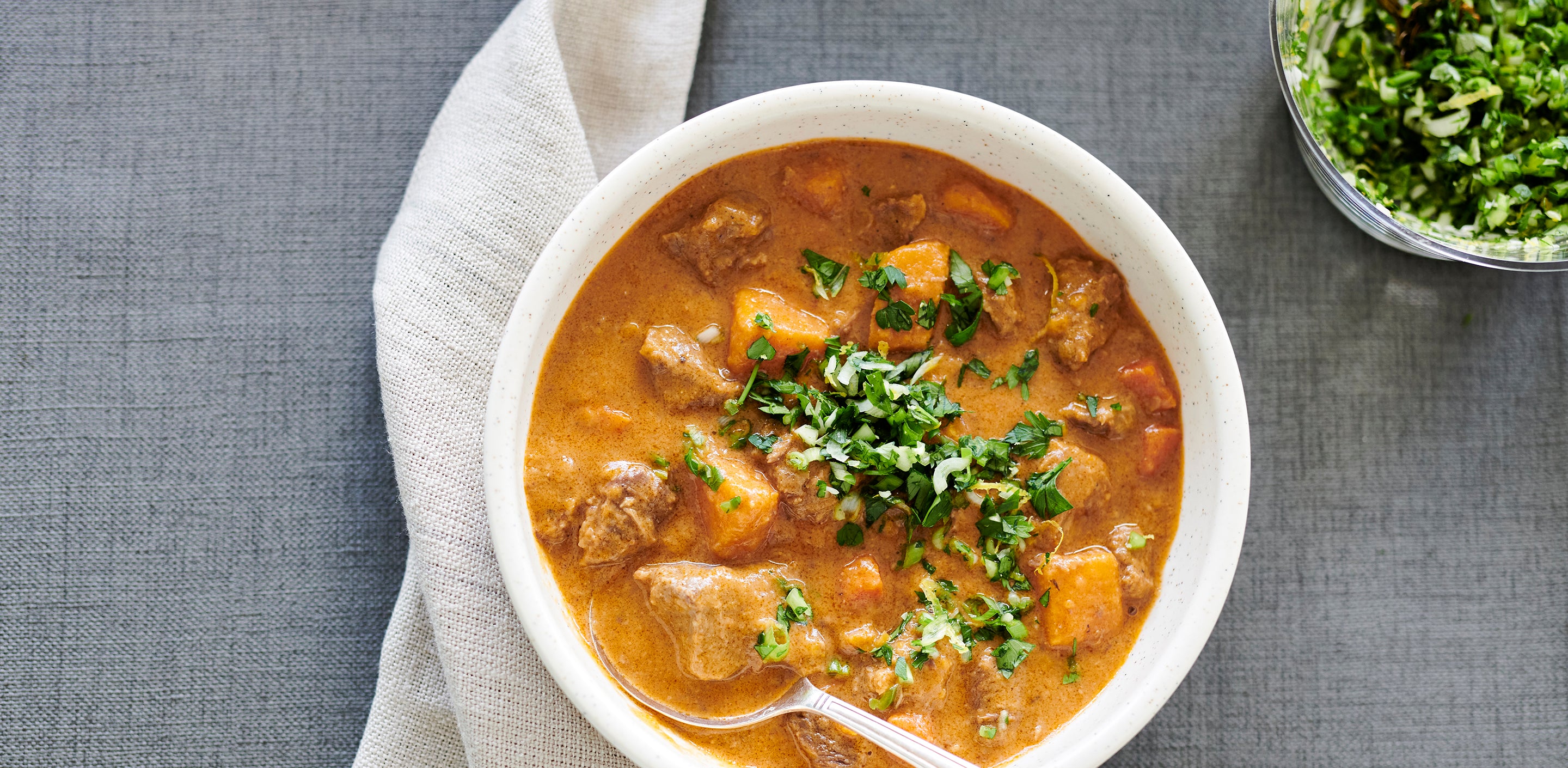 West African Lamb and Peanut Stew with Spicy Herb Topping